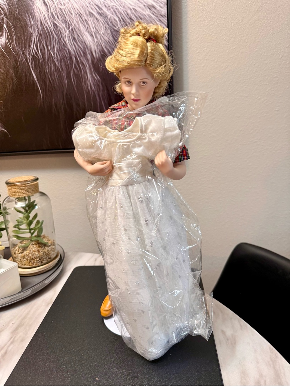 Norman Rockwell porcelain girl holding dress